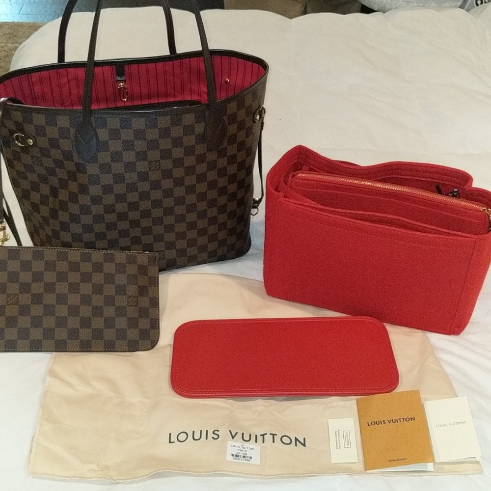 Louis Vuitton Neverfull MM damier with pouch